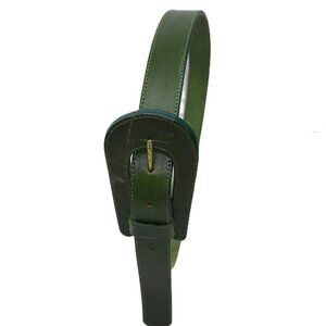 Echo Made in USA Green Leather Belt M/L Classic Minimalist Office